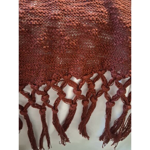 Umgee Women's Size M/L Boho Knit Aztec Fringed  Crochet Inlay Ruana Cardigan - Picture 7 of 12